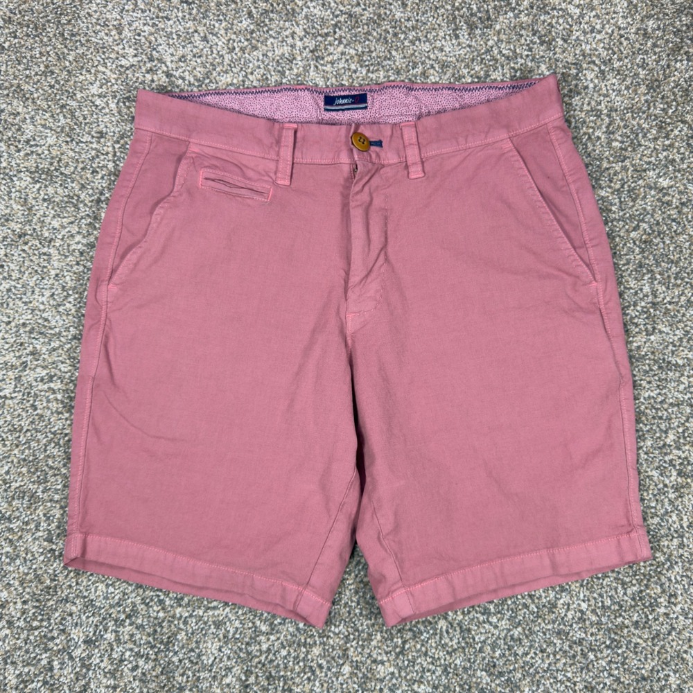 Johnnie-O Chino Shorts Mens 30 Pink Pima Cotton Modal Stretch Golf Casual